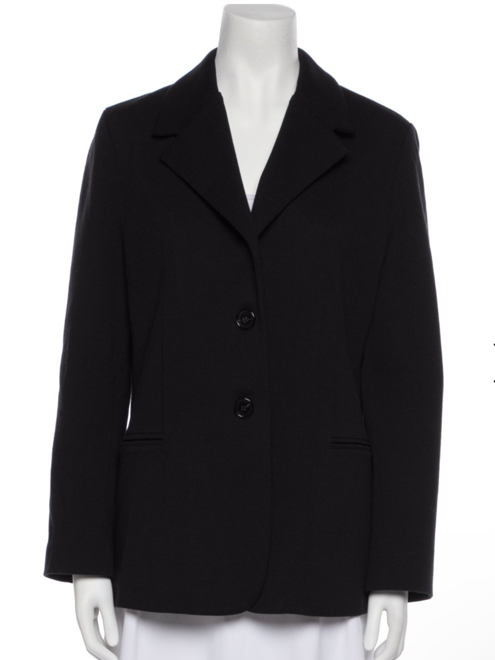 St. John Black Two-Button Tailored Blazer